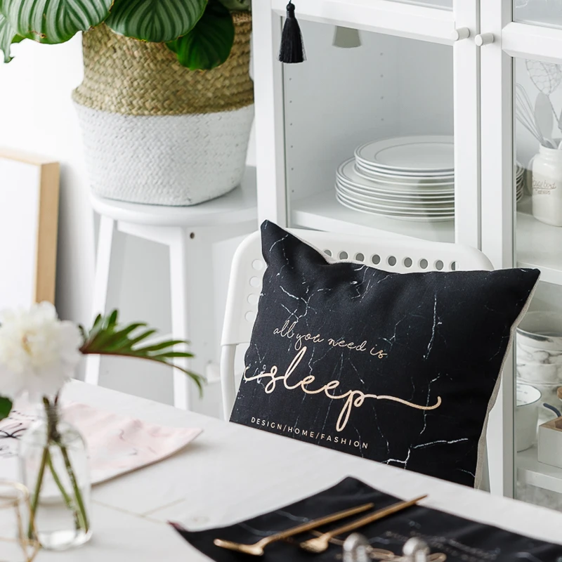 Mattys Nordic marble comfortable cotton and linen cushion creative gift pillow | Дом и сад