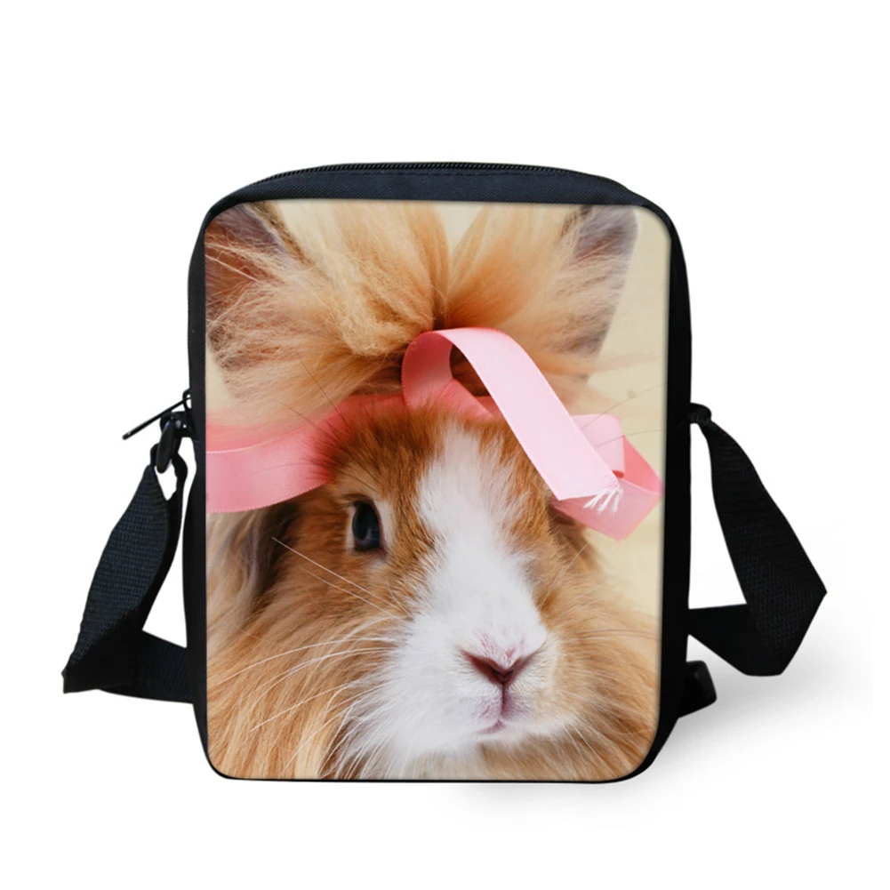 "ELVISWORDS, милые сумки-мессенджеры с принтом кролика для девочек, маленькие сумки на плечо, сумки для детского сада, школьные сумки для детей, Bolsa"