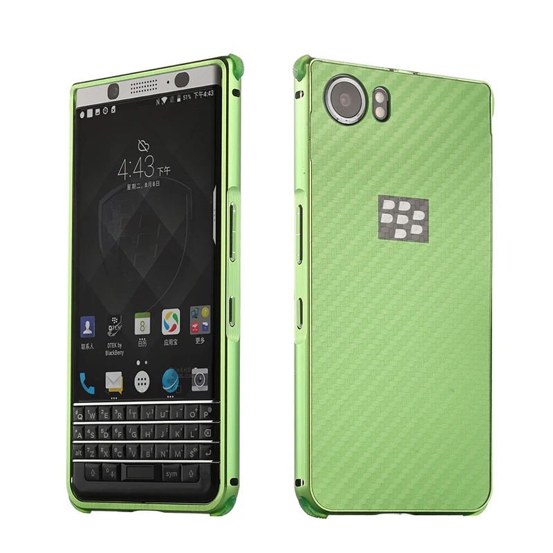 Для Blackberry KEYone случае Алюминий металлический каркас бампер из углеродного волокна ПК Жесткий Чехол для ключевых два противоударный Капа для fundas