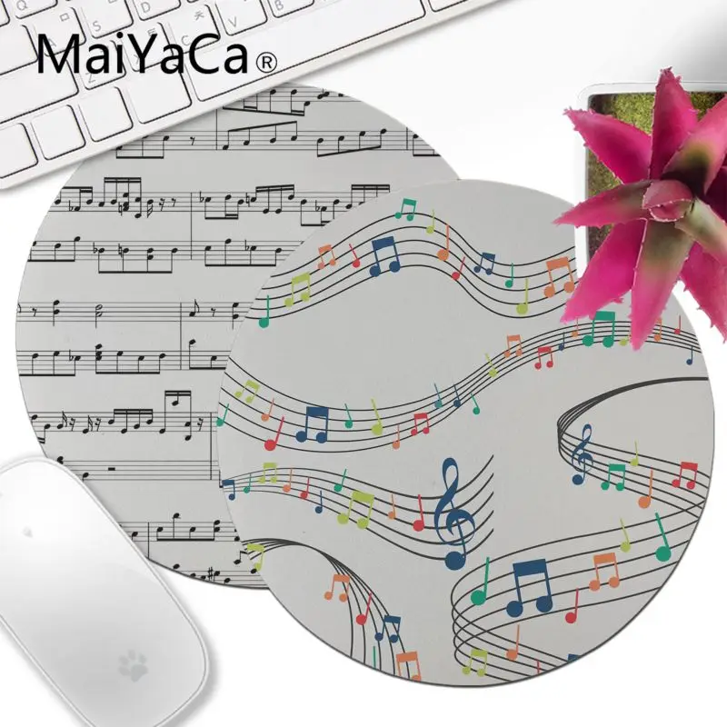 

MaiYaCa Non Slip PC Music Notes Piano Key Comfort Round Mouse Mat anime Mousepad computer gaming mouse pad gamer play mats