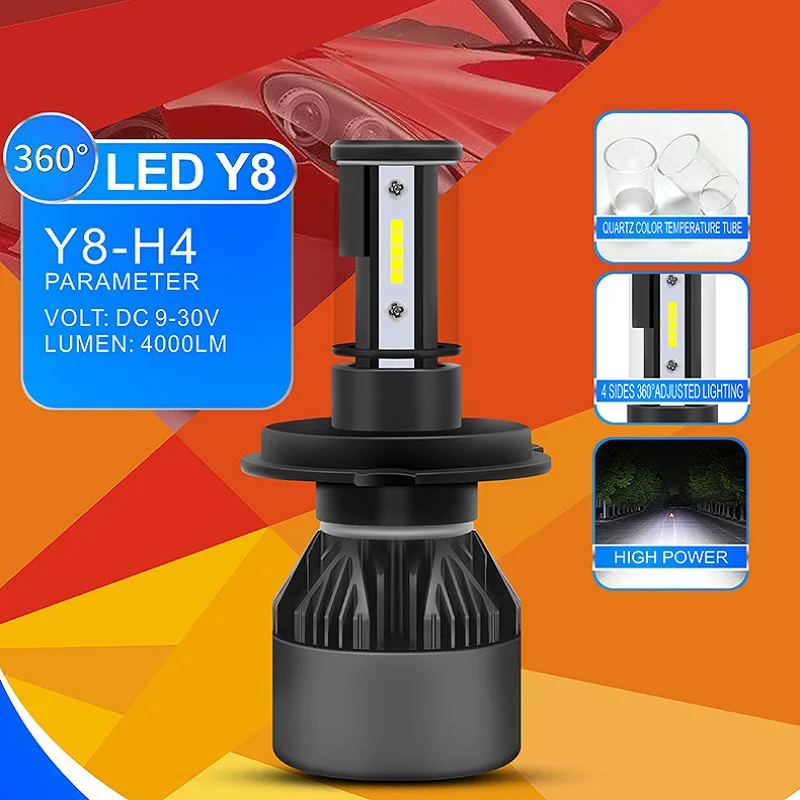 1 комплект H7 H4 H1 H11 супер Canbus y8 led автомобилей головной светильник s лампы H3 H8 H9 H13 6000K