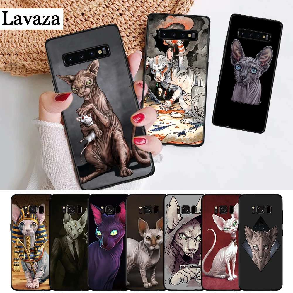 Татуировка Сфинкс Кошка силиконовый чехол для Samsung S6 край S7 S8 плюс S9 S10 S10e M10 M20 M30