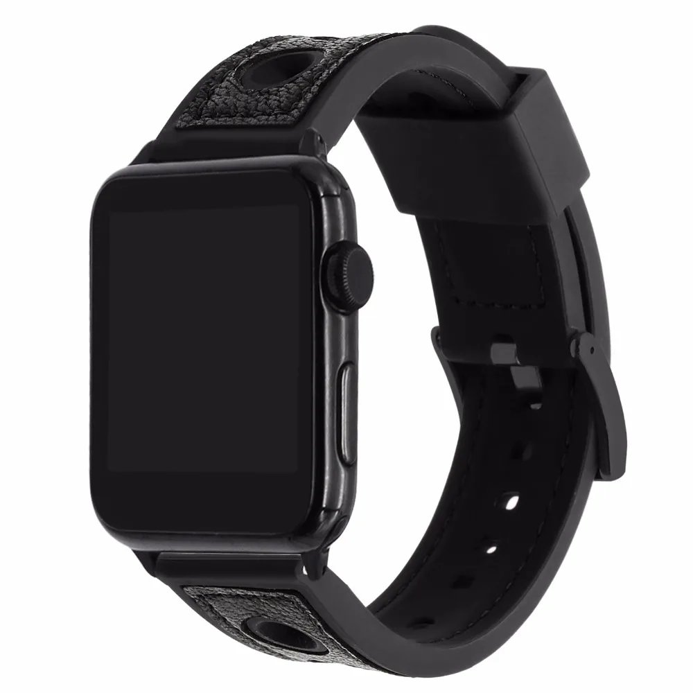 Bandream кожаный чехол и силиконовый резиновый ремешок для наручных часов iWatch версия