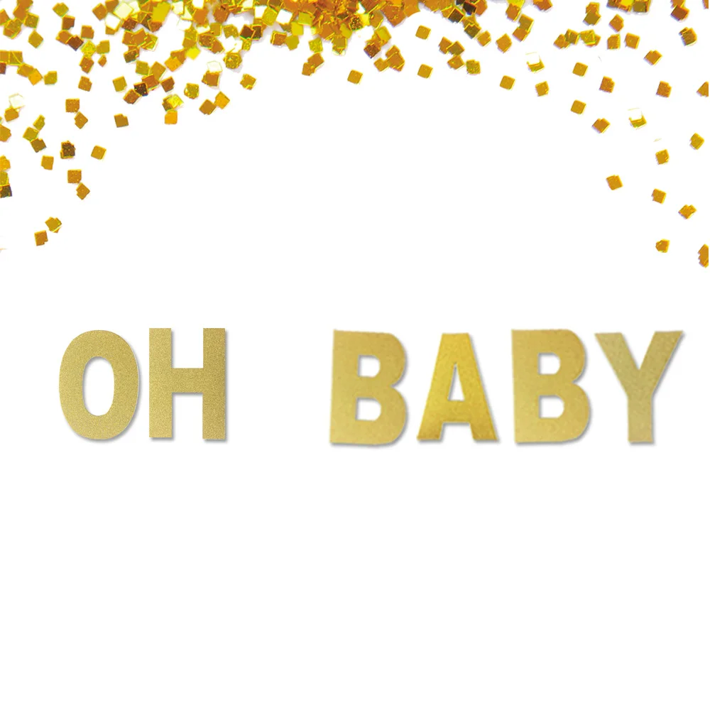 Сверкающий Золотой баннер Oh Baby для украшения детского праздника декор на