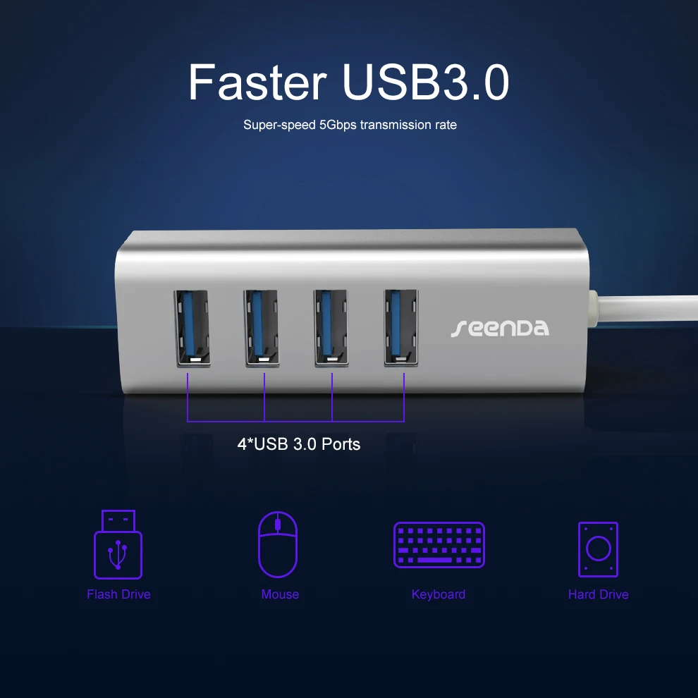SeenDa 4 порта USB C концентратор 3,0 type-c высокоскоростной разветвитель передачи данных адаптер для Macbook iMac PC Компьютерные аксессуары USB-C концентратор