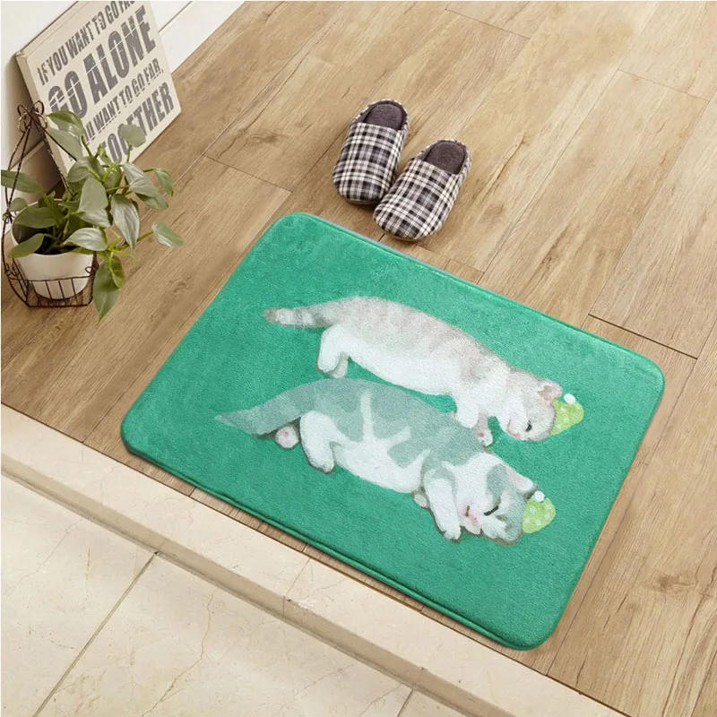 Simanfei Kawaii Добро пожаловать коврики животных милый кот ванная комната кухонные