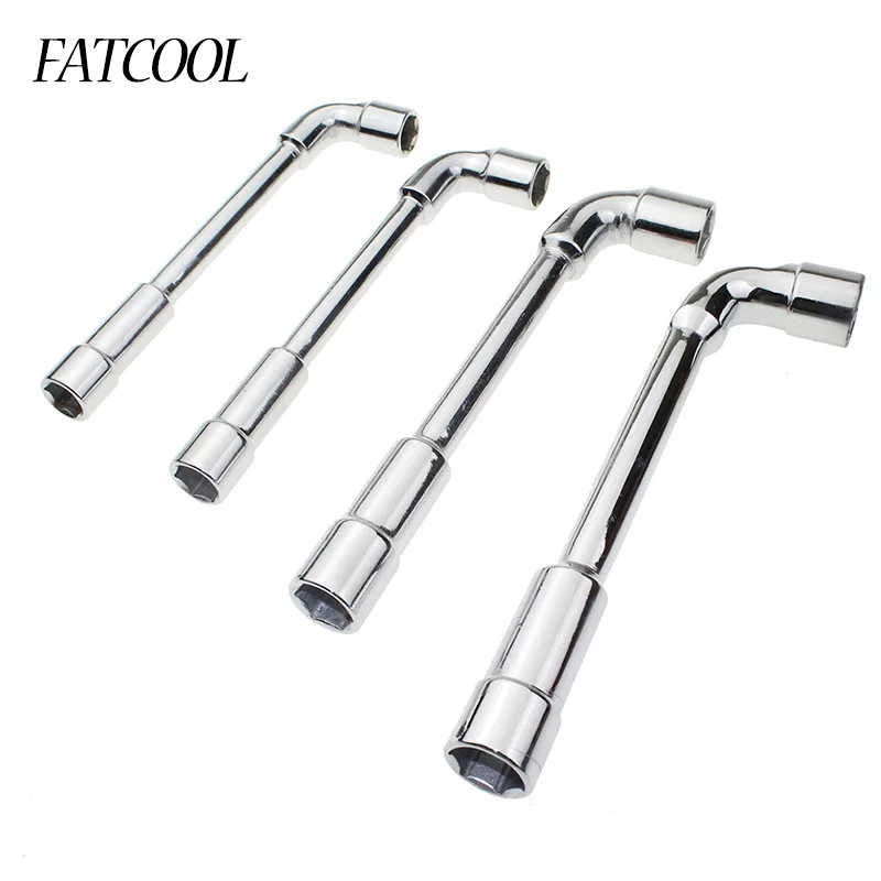 

FATCOOL 13-19MM Double End Spanner Chromium-vanadium Steel Mirror Socket Wrenches L Shaped Tubular Angled Wrench Hand Tool