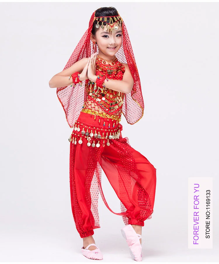 Детский костюм для танца живота индийский выступлений в Болливуде одежда