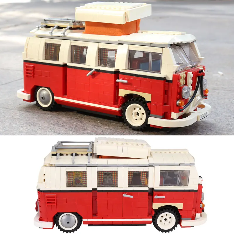 Новая техническая серия 1342 шт. Volkswagen T1 Camper модель автомобиля-фургона строительные блоки наборы набор кирпичей совместимые 10220 игрушки подарки