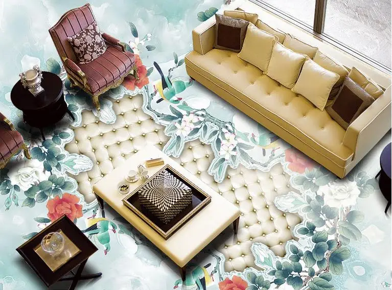 Виниловые самоклеющиеся обои на заказ для пейзажа 3d пола мраморный узор гостиной