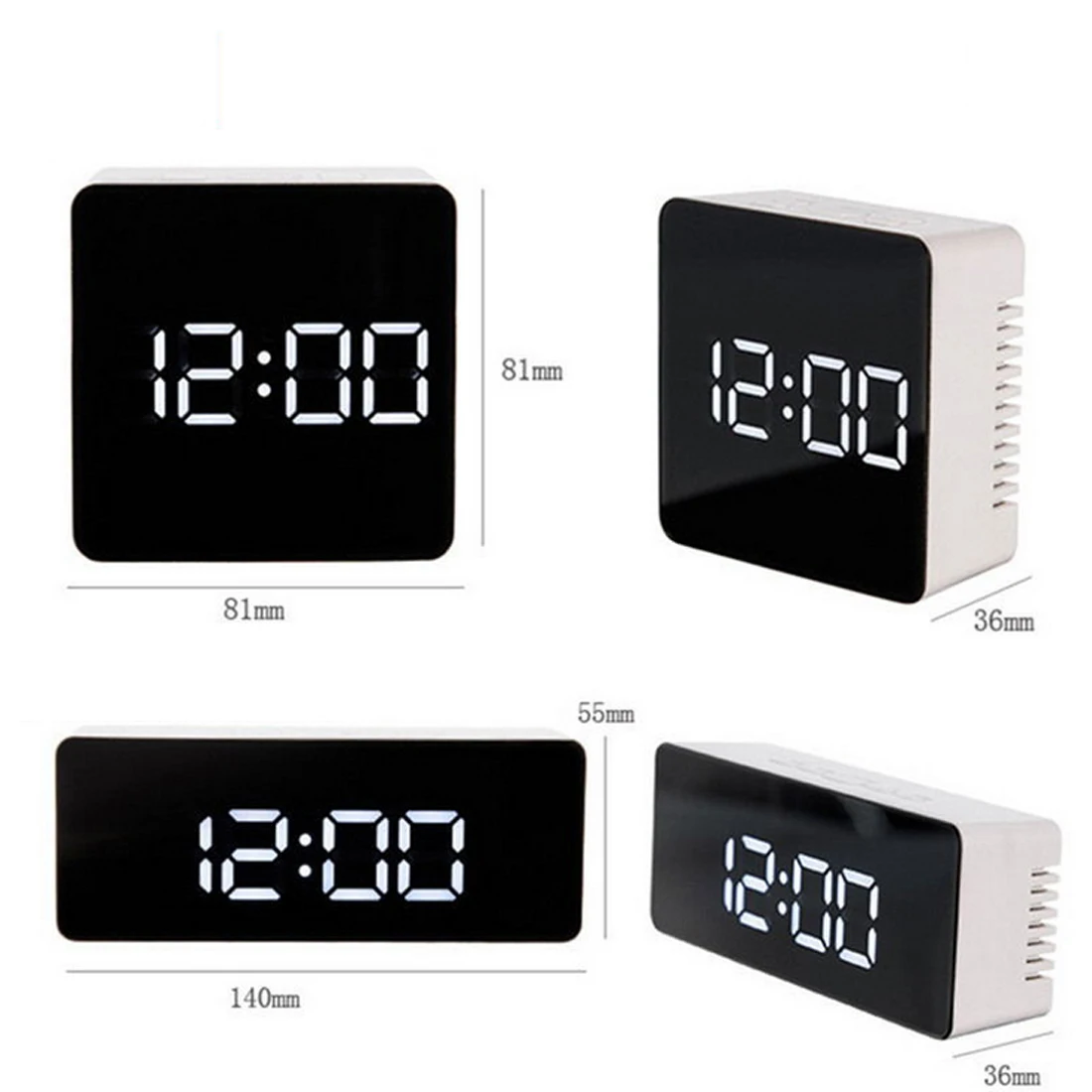 

Creative Multifunction LED Mirror Alarm Clock Digital Clock Snooze Display Time Night Led Light Table Desktop Alarm Clock