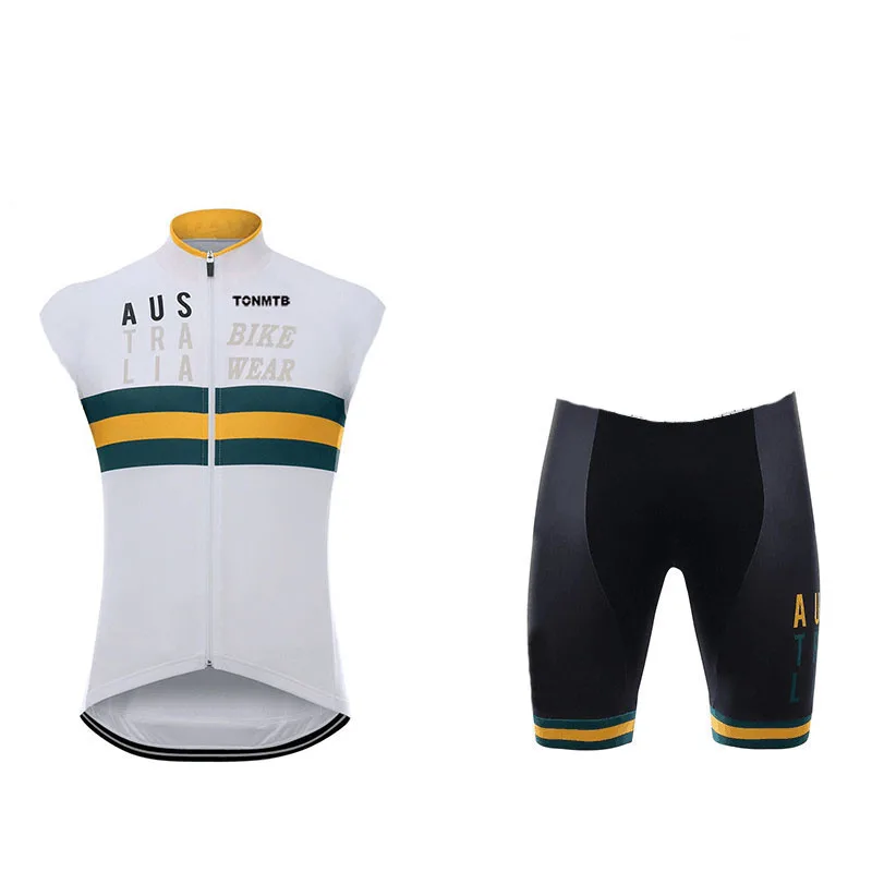 Без рукавов Велоспорт Джерси (bib) шорты дышащая одежда для велосипедистов Бег