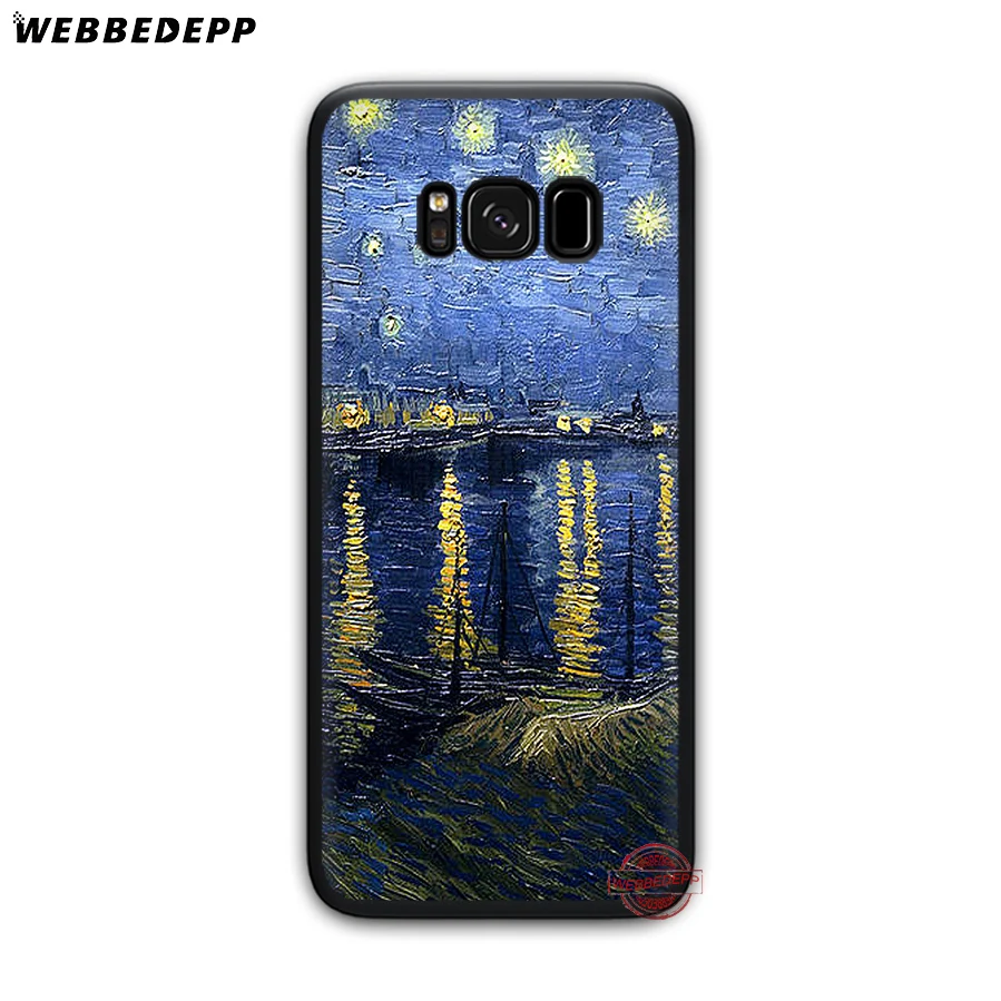 WEBBEDEPP Van Gogh Tardis Soft Case for Samsung A6 A7 A8 A9 J6 2018 S6 S7 S8 S9 S10E S20 Ultra Note 8 9 10 Lite Plus | Мобильные