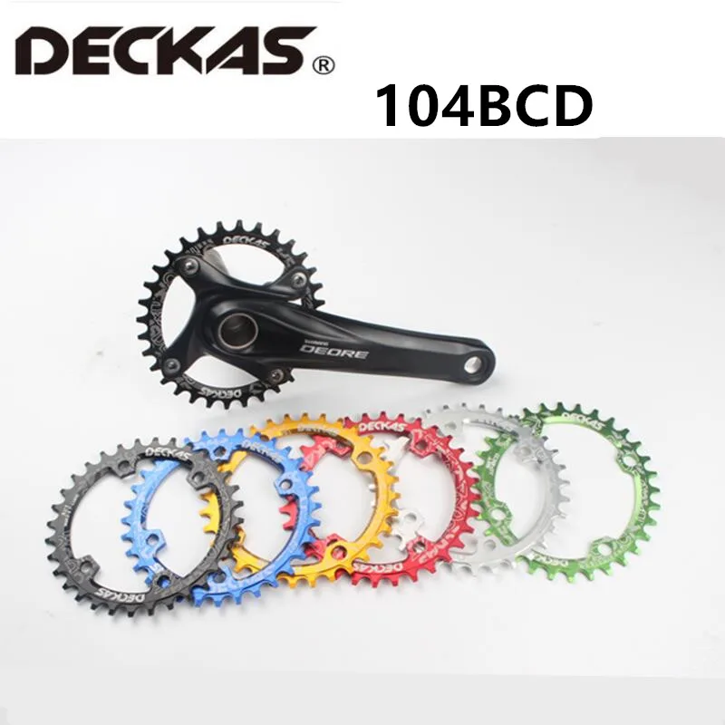 DECKAS 104BCD Овальный 32T 34T 36T 38T MTB шатун, цепь, цепь, алюминиевый сплав, запчасти для велосипеда Bielas Bicicleta gear