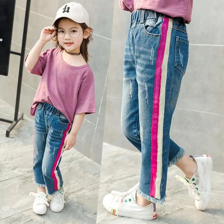 Шорты для девочек новые летние повседневные джинсовые шорты с вышивкой и