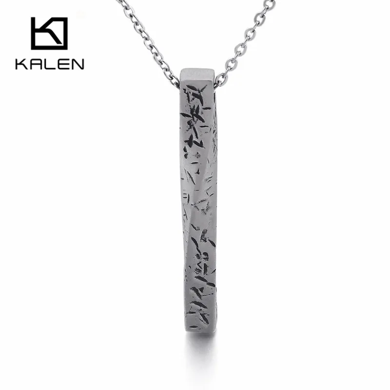 KALEN, модная палка, подвеска, ожерелья для мужчин и женщин, полированная нержавеющая сталь, Золотая длинная полоска, цепочка, ожерелья, ювелирные изделия - Окраска металла: KP76845-BD