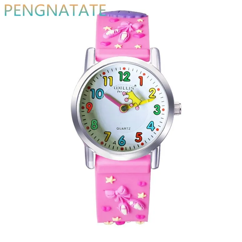 WILLIS NEW Quartz Child 3D CLOCK Children Waterproof Watches Cartoons Design Analog Clock kid Fashion Wrist PENGNATATE|clock sale|clock