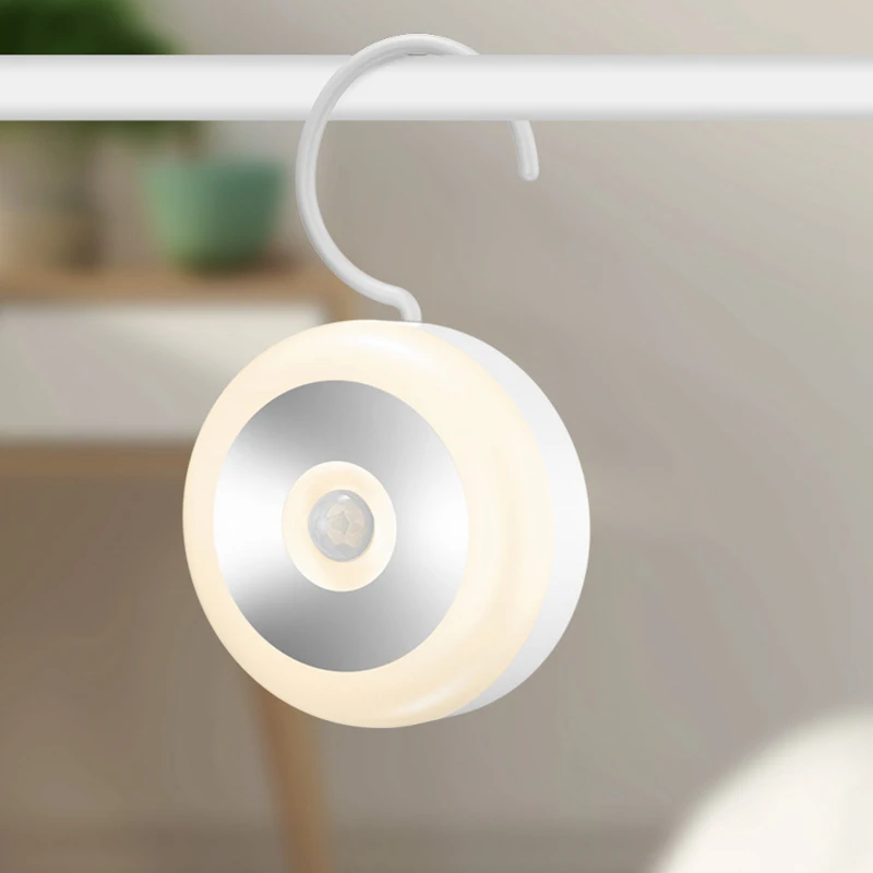 СВЕТОДИОДНЫЙ беспроводной датчик движения ночник USB заряжаемый шкаф для спальни