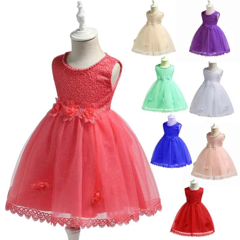 Summer Dress for Children Flower Girls Party Wedding Birthday Kids Elegent Princess |