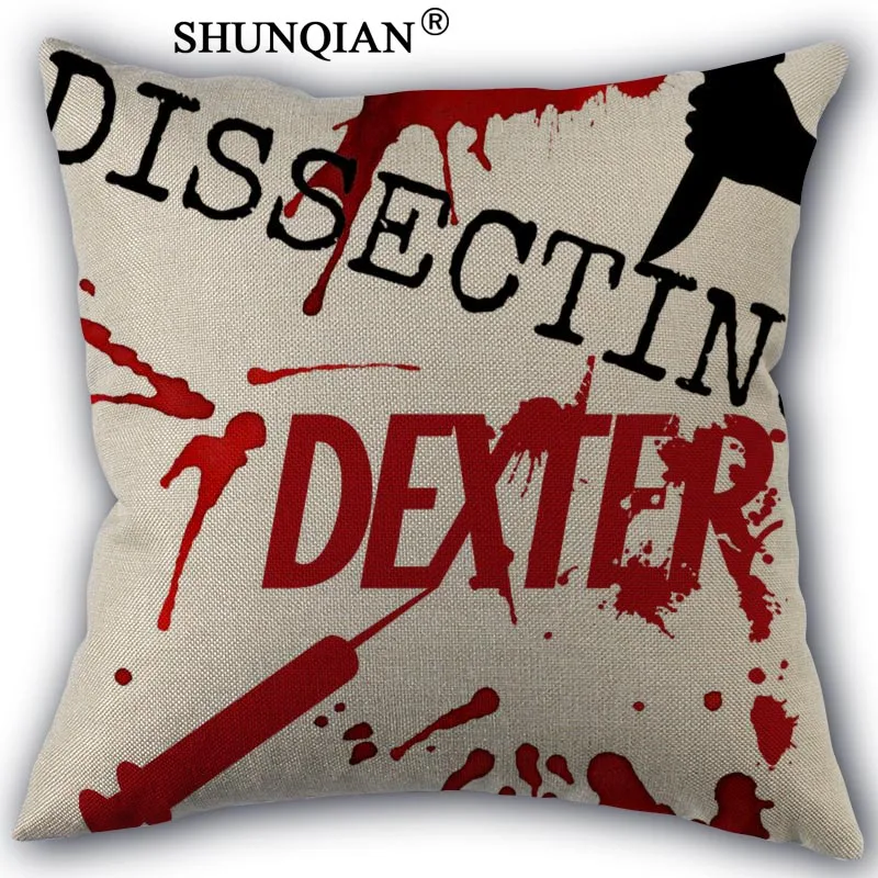 

Custom Dexter Pillowcase Custom Linen cotton Square Throw Pillowcase Zippered Pillow 18x18 inch