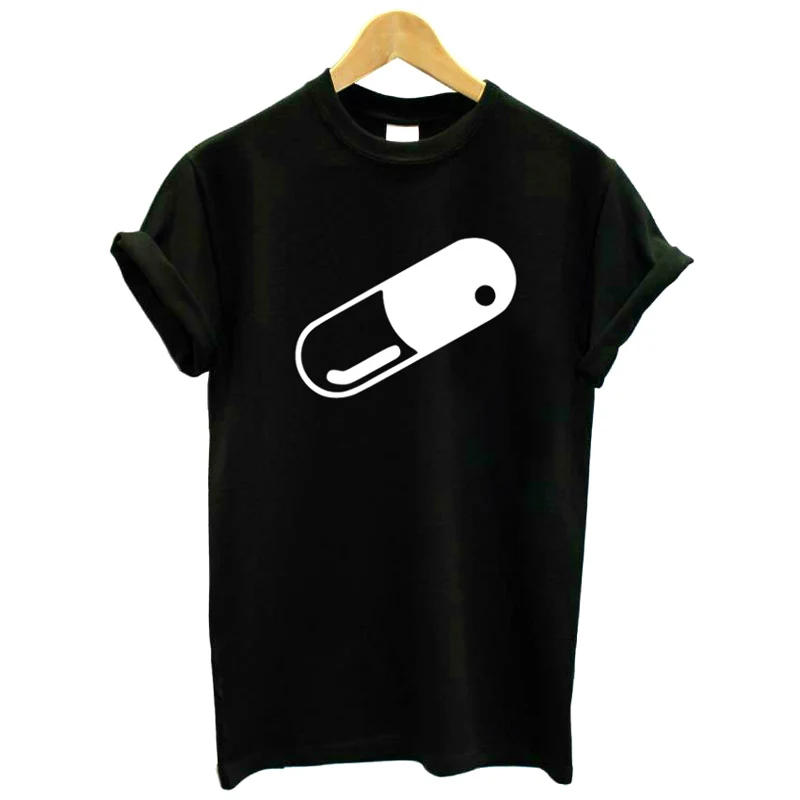 ONSEME Cold Medicine Pill t shirt women tshirts with print Cotton Casual Funny tshirt Campus Style Comfortable Girls Tops Q-217 |