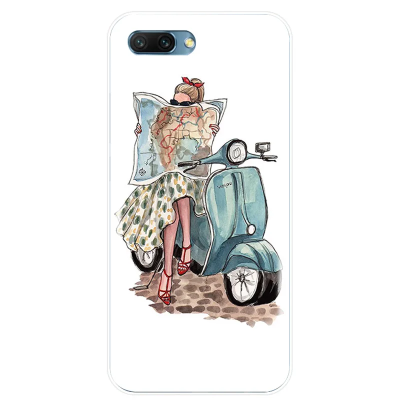 Fashion Classy Paris Girl Cover Soft Silicone TPU Phone Case For Huawei MATE 7 8 9 10 20 pro Honor V10 NOTE10 lite | Мобильные