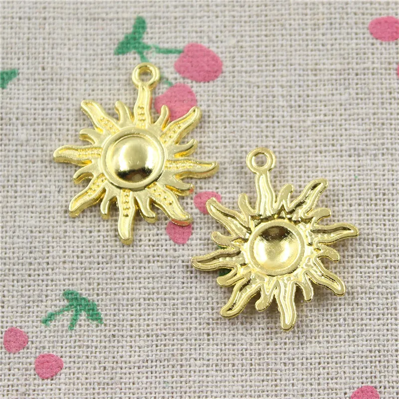 12 pcs charms Gold sun pendants jewelry Necklaces and bracelets making 28*25mm | Украшения и аксессуары