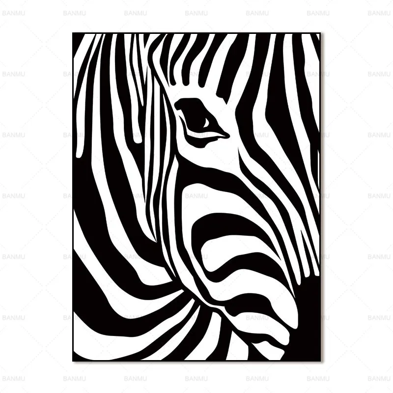 

Canvas Painting Prints No Frame Scandinavian Zebra Stripes Nordic Abstract Wall Pictures for Living Room Art Decoration Picture