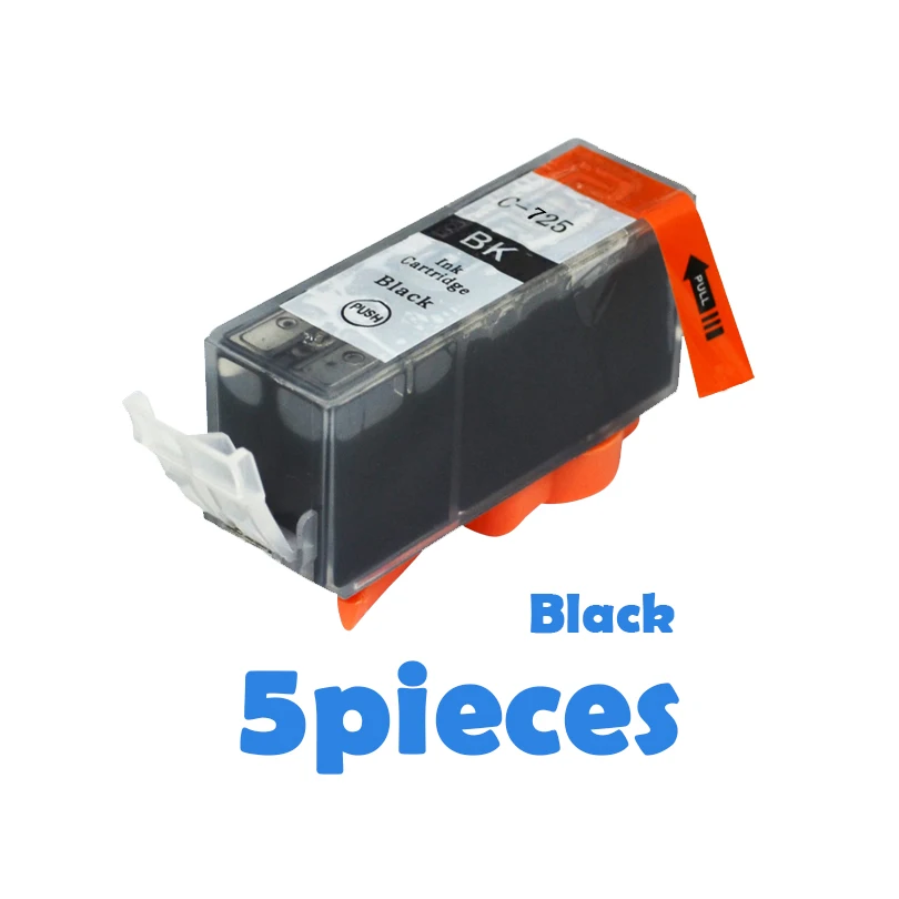 5 шт Черный PGI725 картриджи с чернилами для canon PGI 725 IP4870 IP4970 IX6560 MG5170 MG5270 MG5370 MG6170 MG6270