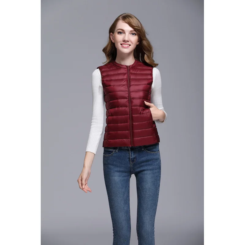 2019 Autumn Winter Ultra Light Down Vest Women Sleeveless Jacket Warm Female Jackets plusSize S-XXXL | Женская одежда