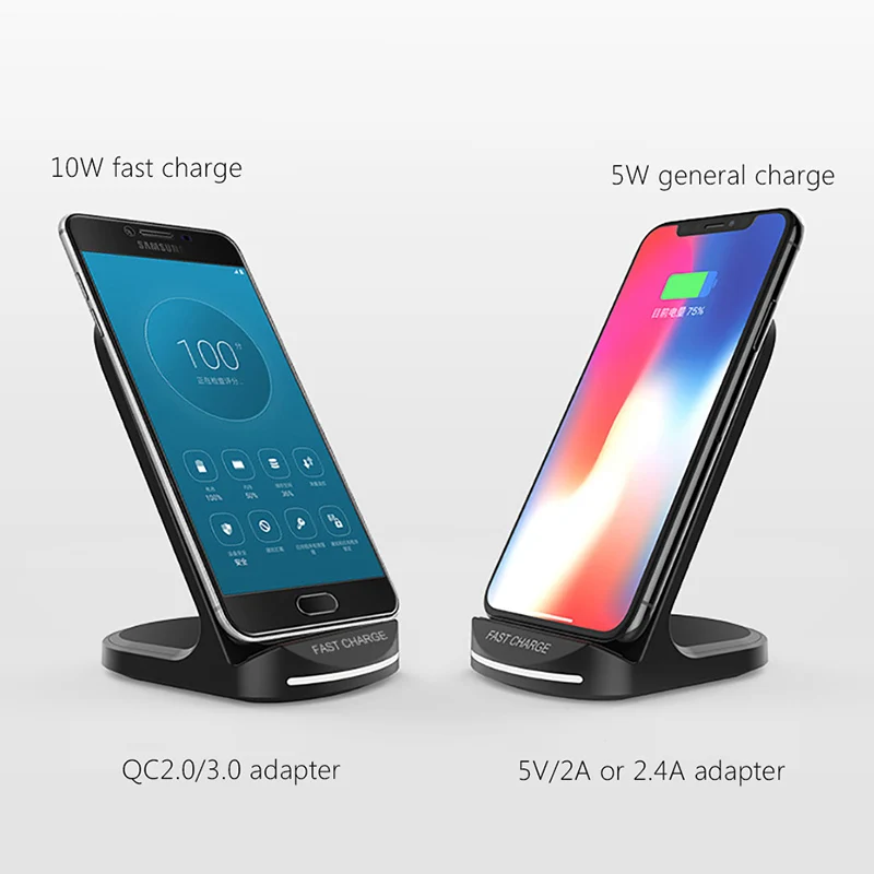

Fine 2 In 1 10W 5W Qi Wireless Quick Charger Stand for IPhone X 8 XS XR Max Fast Charging for Xiaomi Mix 2S Phone Support Holder