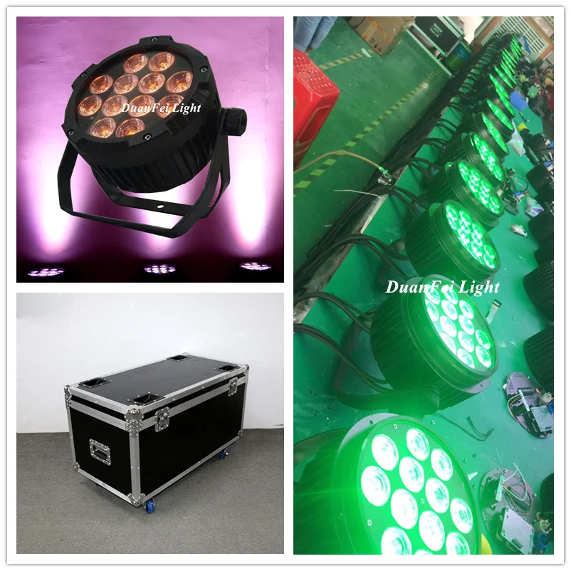 (24 шт./f светильник) Ip65 rgbwauv 6 в 1 светодиодный светильник par s 12x18 Вт плоский dmx512