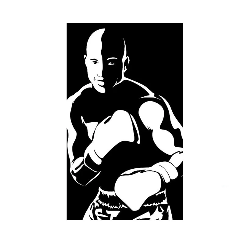 

7.5CM * 12.8CM Creative Cool Boxer Sport Silhouette Vinyl Car Sticker Decor Decals