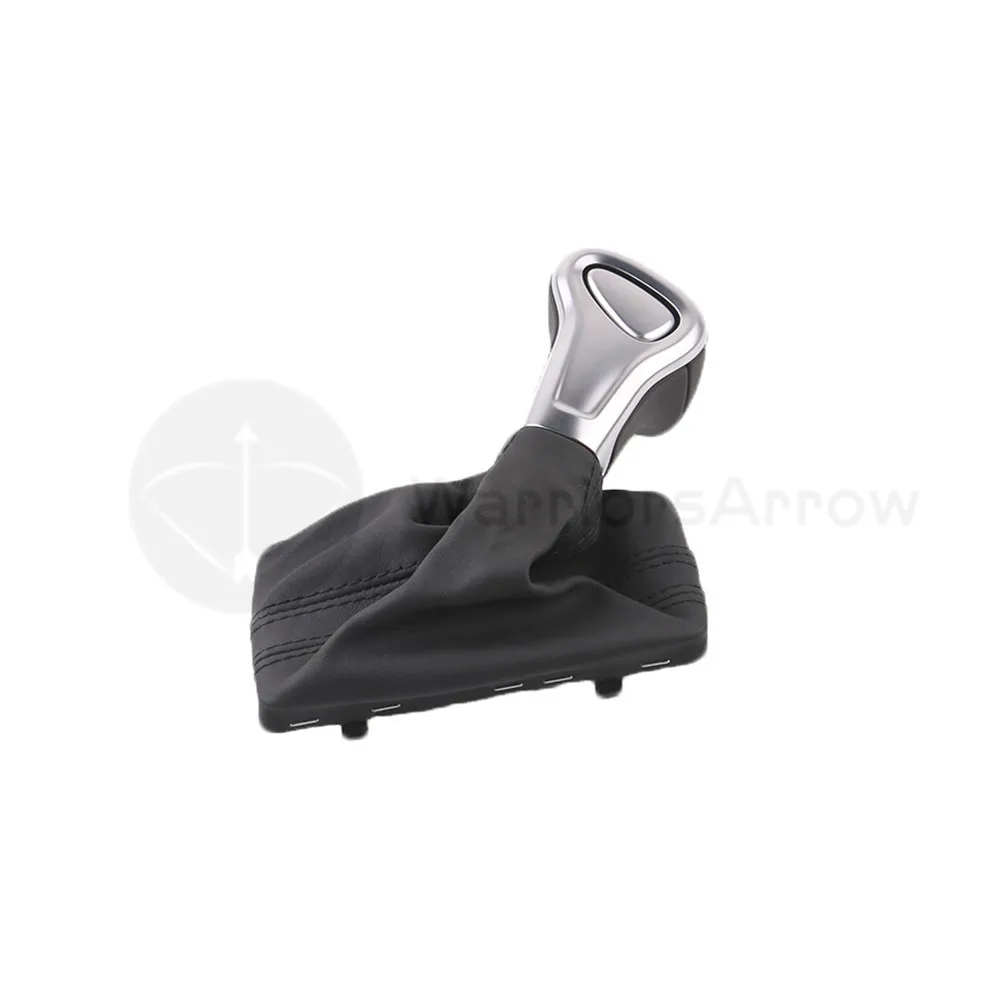 Для Audi A3 A4 B8 A5 A6 C6 Q5 Q7 2009 2010 2011 2012 2013 Хром Шестерни рукоятка рычага переключения передач черный кожаный чехол переключателя передач загрузки на LHD ТОЛЬКО