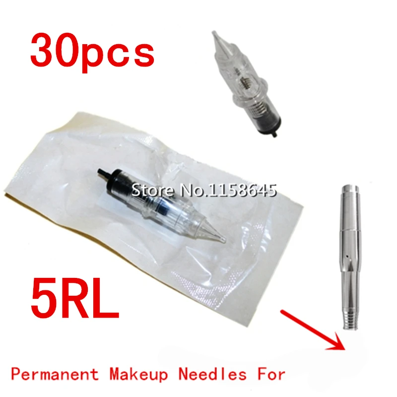

30 Pcs 5RL Professinal Permanent Makeup Needles For eyebrow lip eyeliner Disposable Sterilized Tattoo eyebrow lip Needles #w