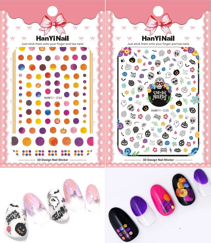 3 листа 3D наклейки для ногтей дизайн ультратонкий японский вязкие стикеры на