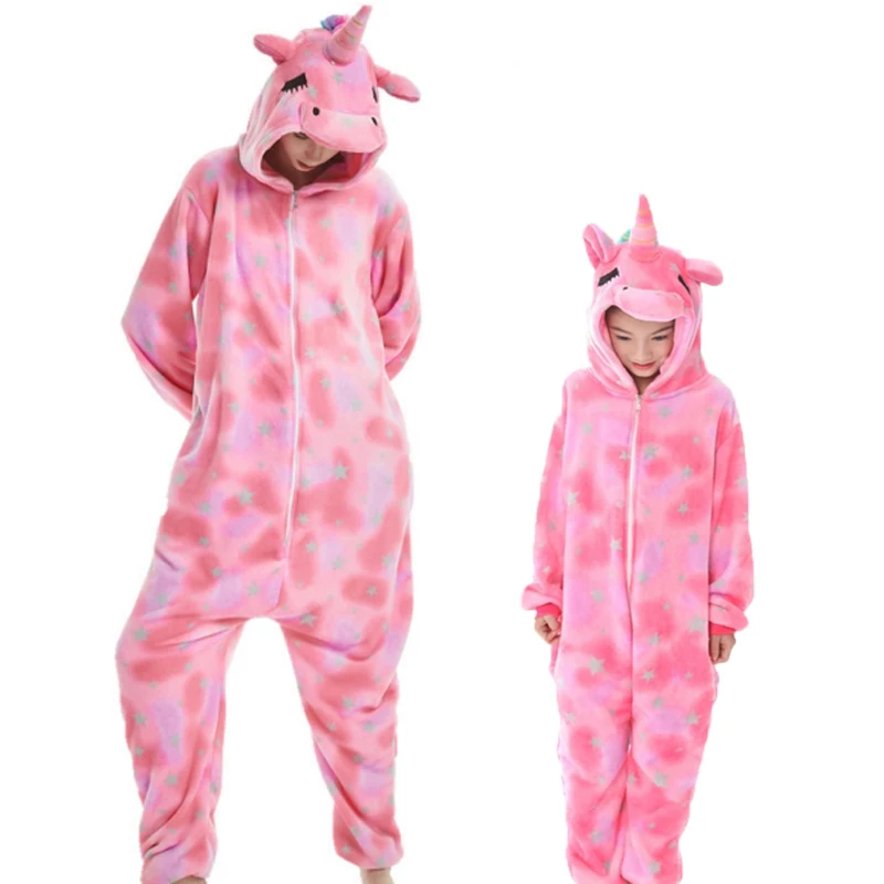 Кигуруми Onesie Дети животные пижамы взрослые женщины дети мальчики девочки