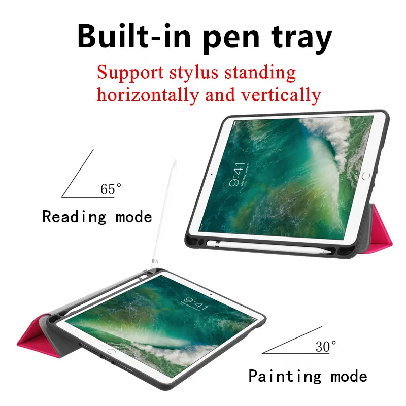 Хит продаж для iPad 9 7 2018 2017 Чехол Air 1/Air 2 дюймов с держателем карандашей Тонкий