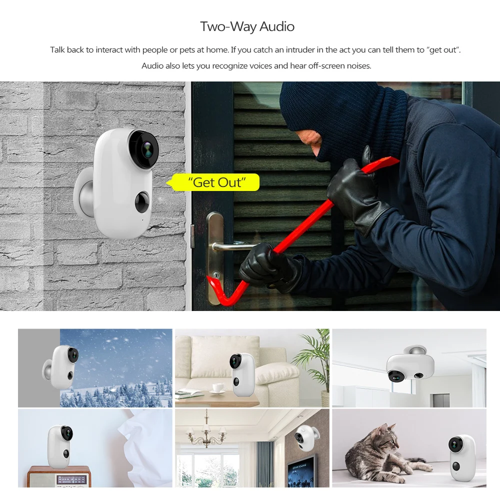 ZGWANG 100% безпроводная CCTV Wifi ip камера наружная IP65 влагозащищенная перезаряжаемая