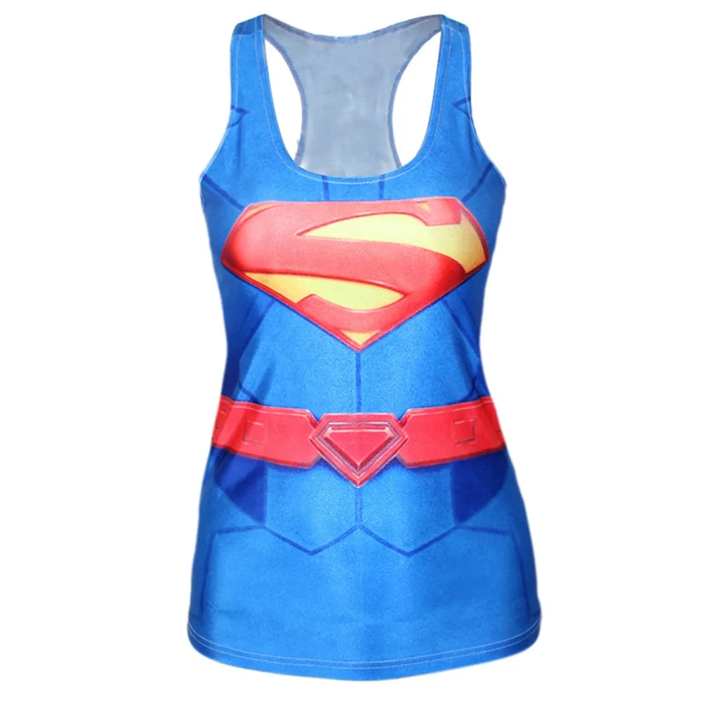 Женские майки BombFun модные топы с 3d принтом сексуальные в стиле панк 3D Супермен