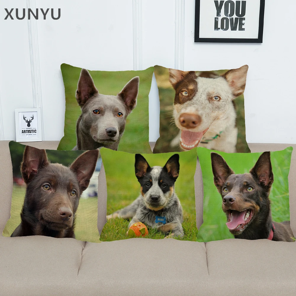 XUNYU милые домашние животные Kelpie собака квадратная наволочка для дивана