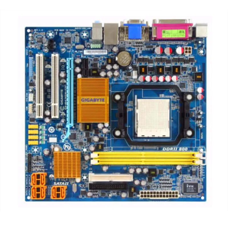 Оригинальная материнская плата AM2 740G для Gigabyte DDR2 настольных ПК с процессором и GA
