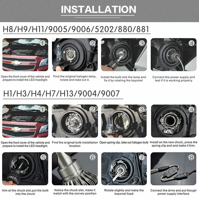 NAO H4 светодиодный фары H7 светодиодный лампы H11 авто лампа H8 H9 H1 HB3 9005 HB4 9006 9003 HB2 Hi короче спереди и длиннее сзади) 25W 3000LM 12V 6000K белый V5