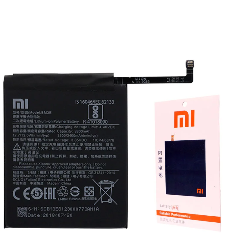 Оригинальная батарея BM3E для телефона Xiao mi с высокой емкостью Xiaomi 8 M8 настоящая 3400