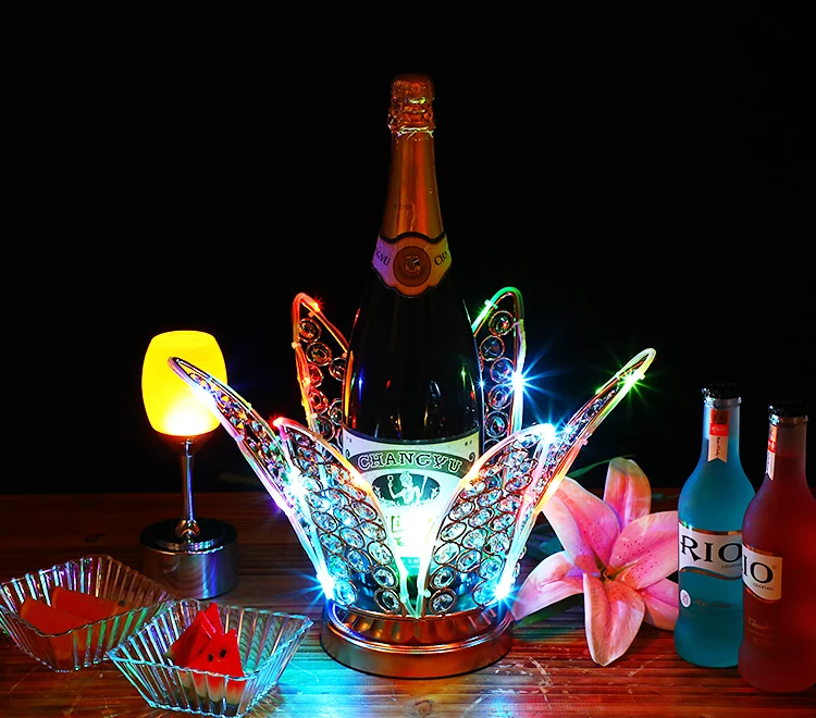 

Lotus flower rechargeable LED Luminous Beer Wine Holder Glowing Champagne Cocktail Drinkware disco party bar accessories