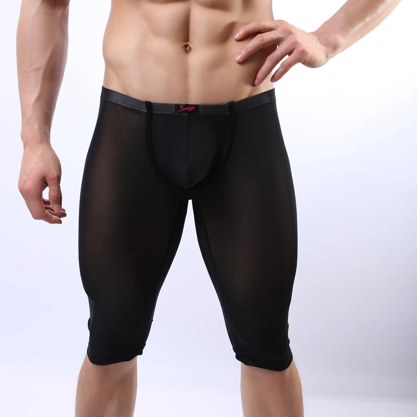 Lonjo мужские трусы боксеры сексуальные сетчатые газовые кальсоны/мужские