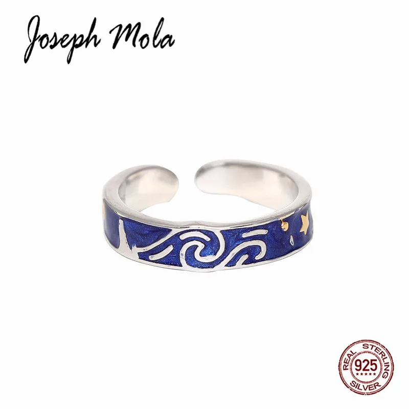 Joseph Mola 925 пробы серебряное Ван Гог звездное небо Золотая Звезда луна изменяемое с