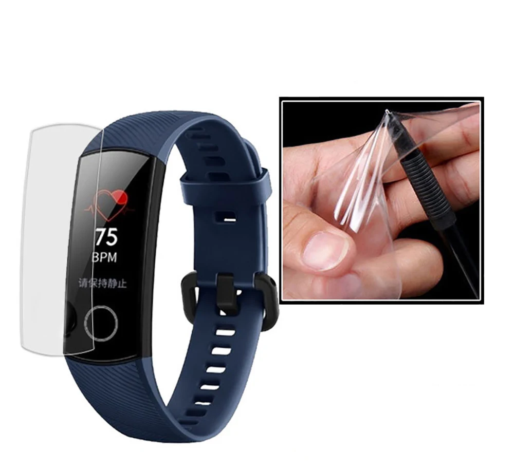 

1 шт. Ультрапрозрачная мягкая защитная пленка из ТПУ для Huawei Honor Watch Band 4, защитный чехол на весь экран для смарт-часов Honor Band4