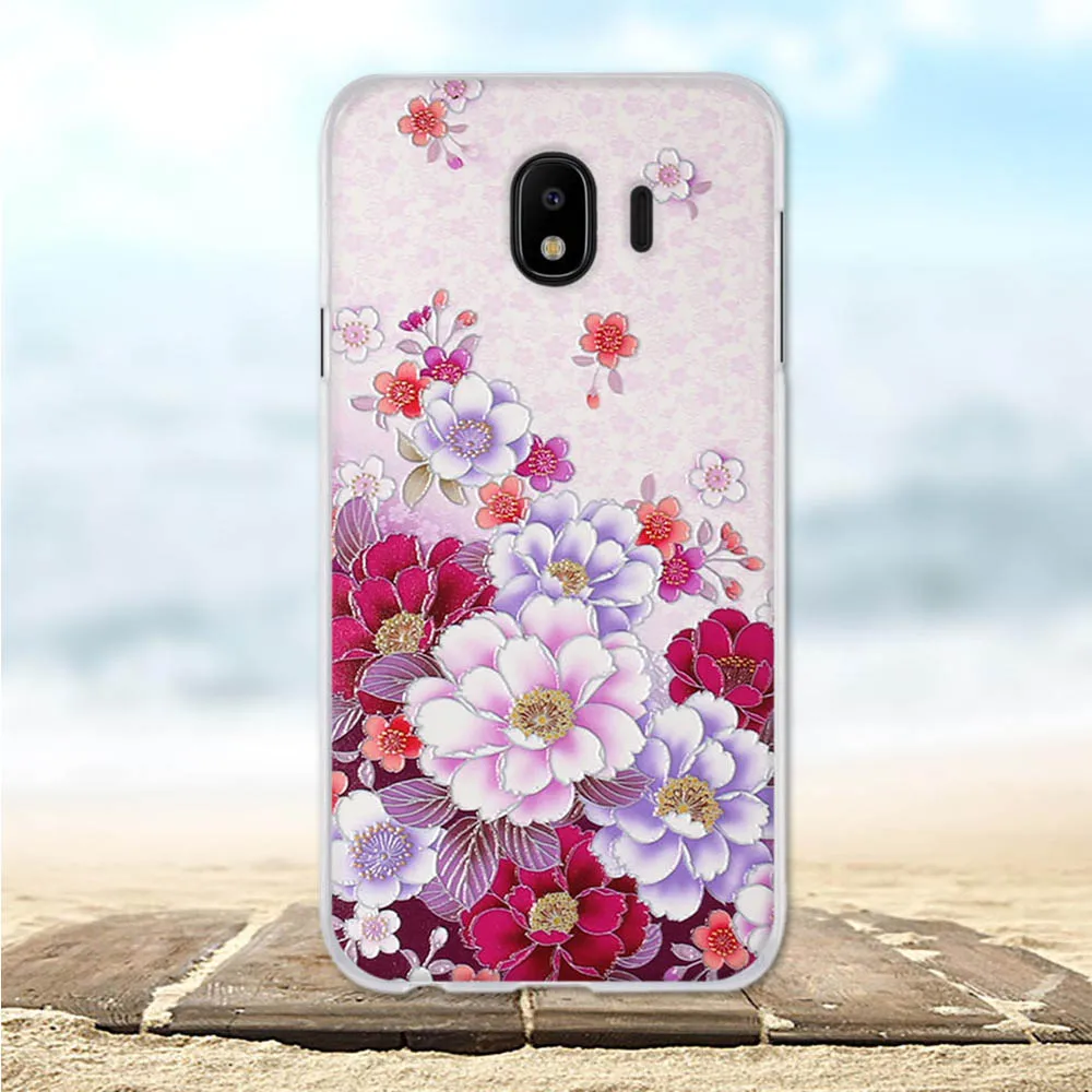 Чехол для Samsung Galaxy J3 J4 J6 J8 2018 силиконовый роскошный чехол 3D милый цветок