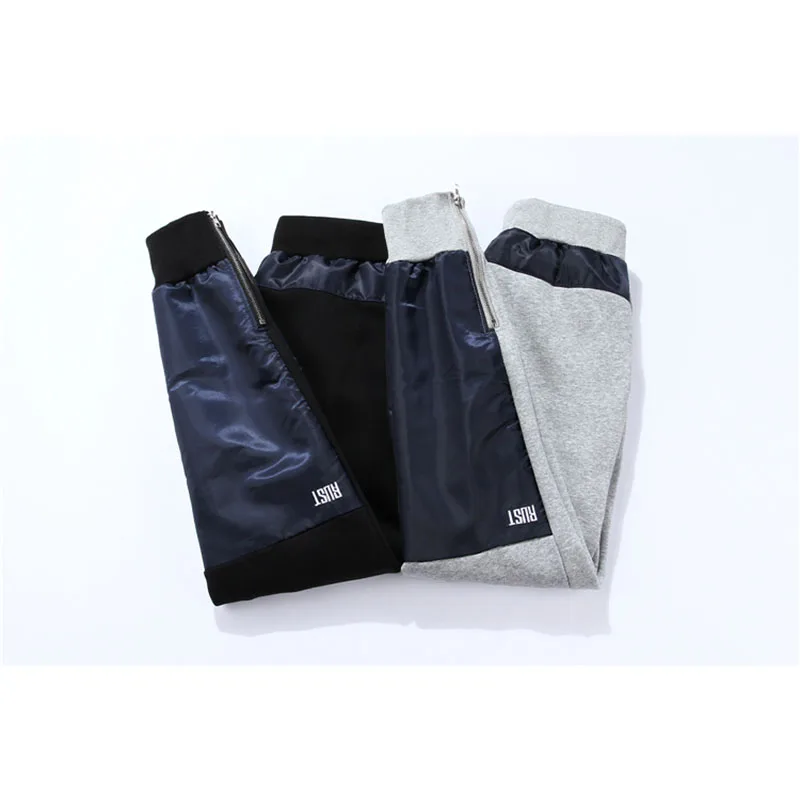 

Gray Blue Colorblock Sweat Pants Mens Women Hip Hop Ankle Zipper Joggers Pants Male High Quality Fashion Casual Jogger Sweapants